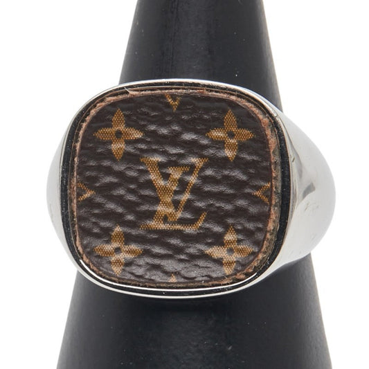 Louis Vuitton Silver Brown Band Ring (Pre-Owned)