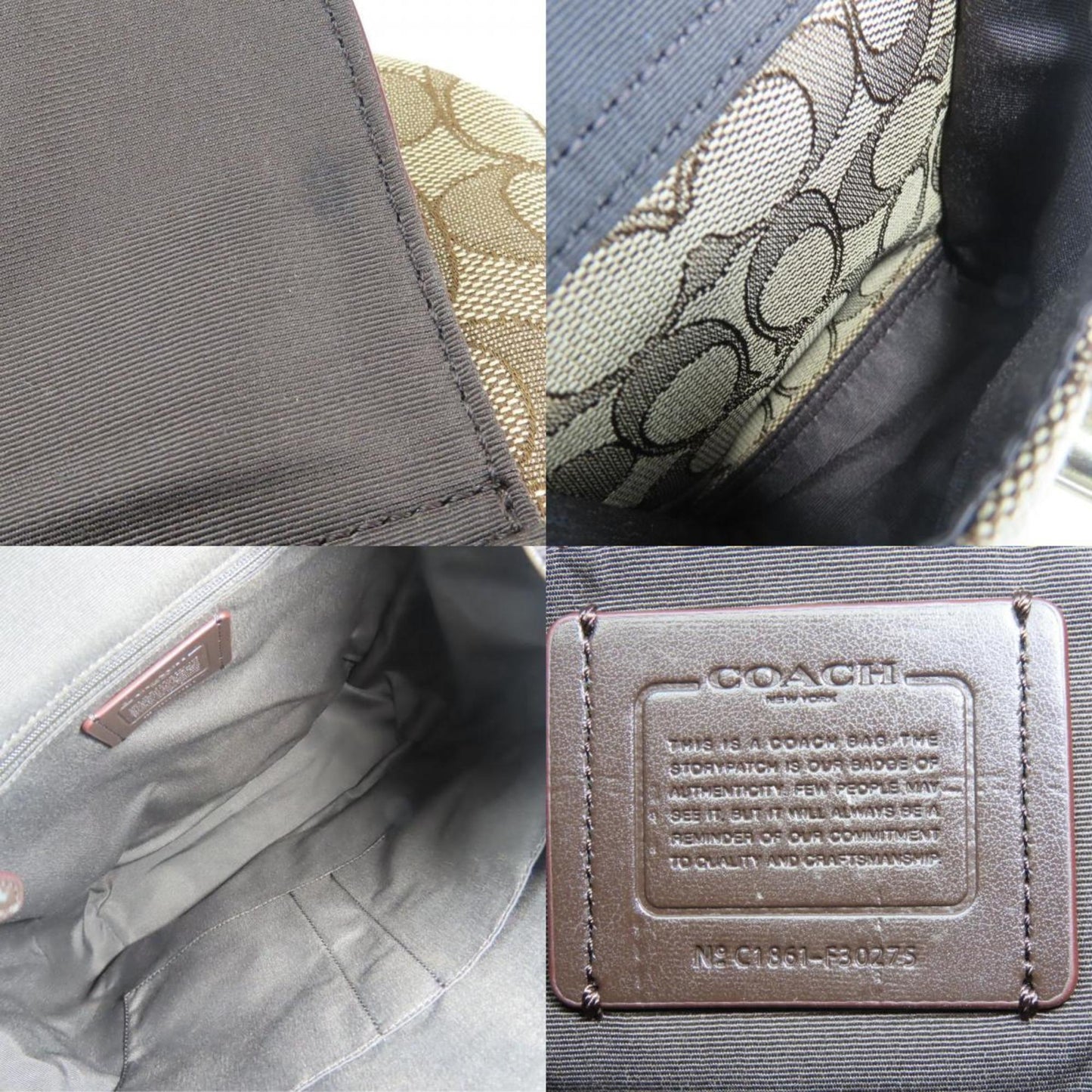 Coach Dark Brown Canvas Leather Backpack (Pre-Owned)