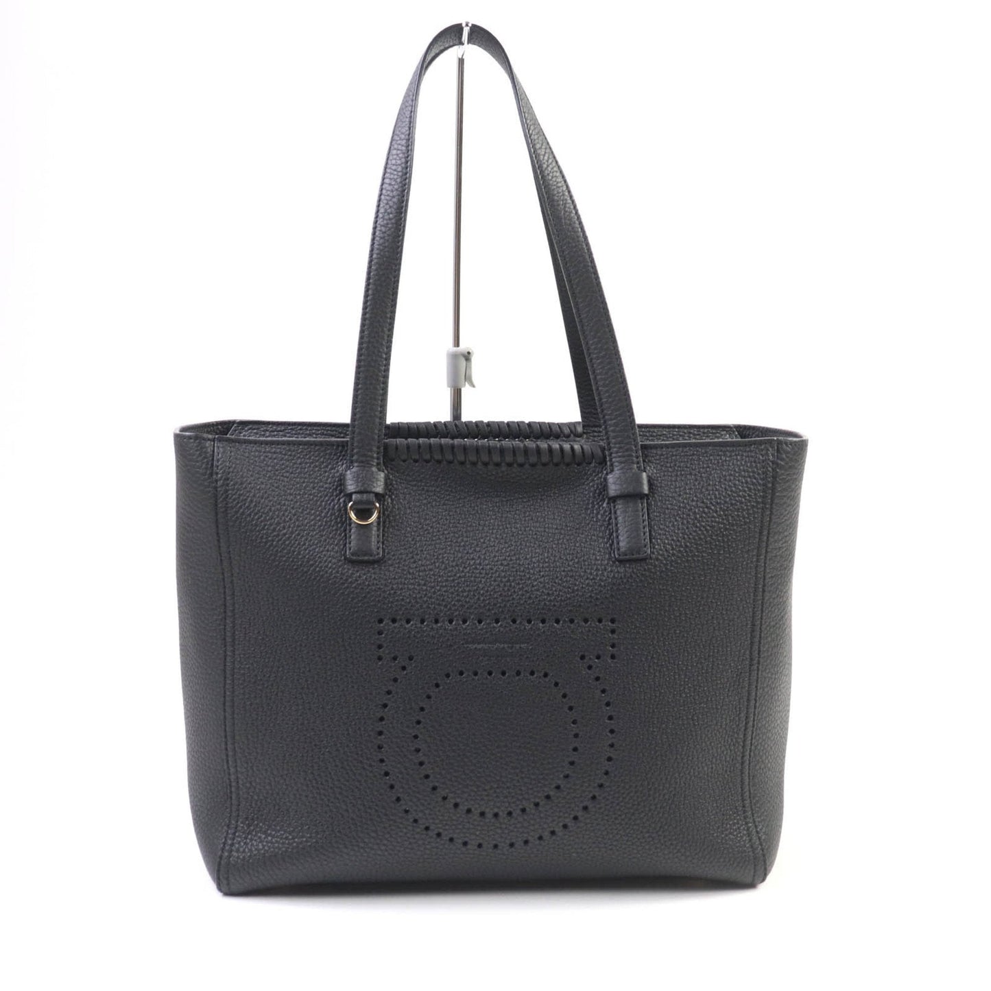Salvatore Ferragamo Black Leather Tote Bag (Pre-Owned)