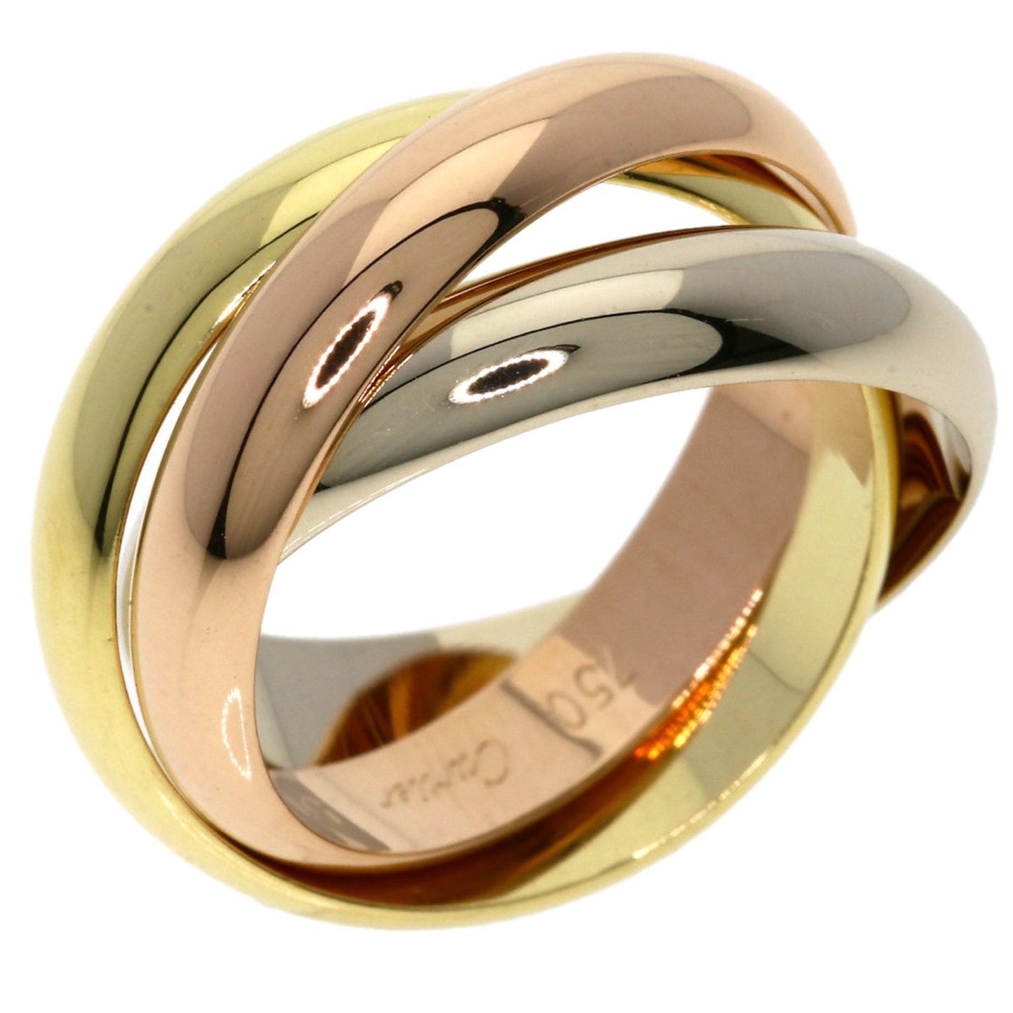 Cartier Trinity Pink Gold White Gold Yellow Gold Yellow Gold (18K) Pink Gold (18K) White Gold (18K) Band Ring (Pre-Owned)