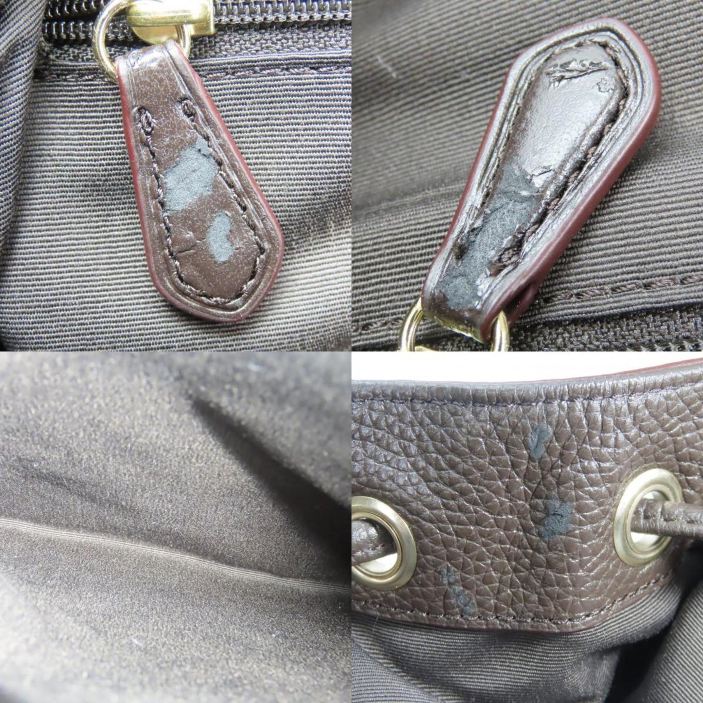 Coach Dark Brown Canvas Leather Backpack (Pre-Owned)