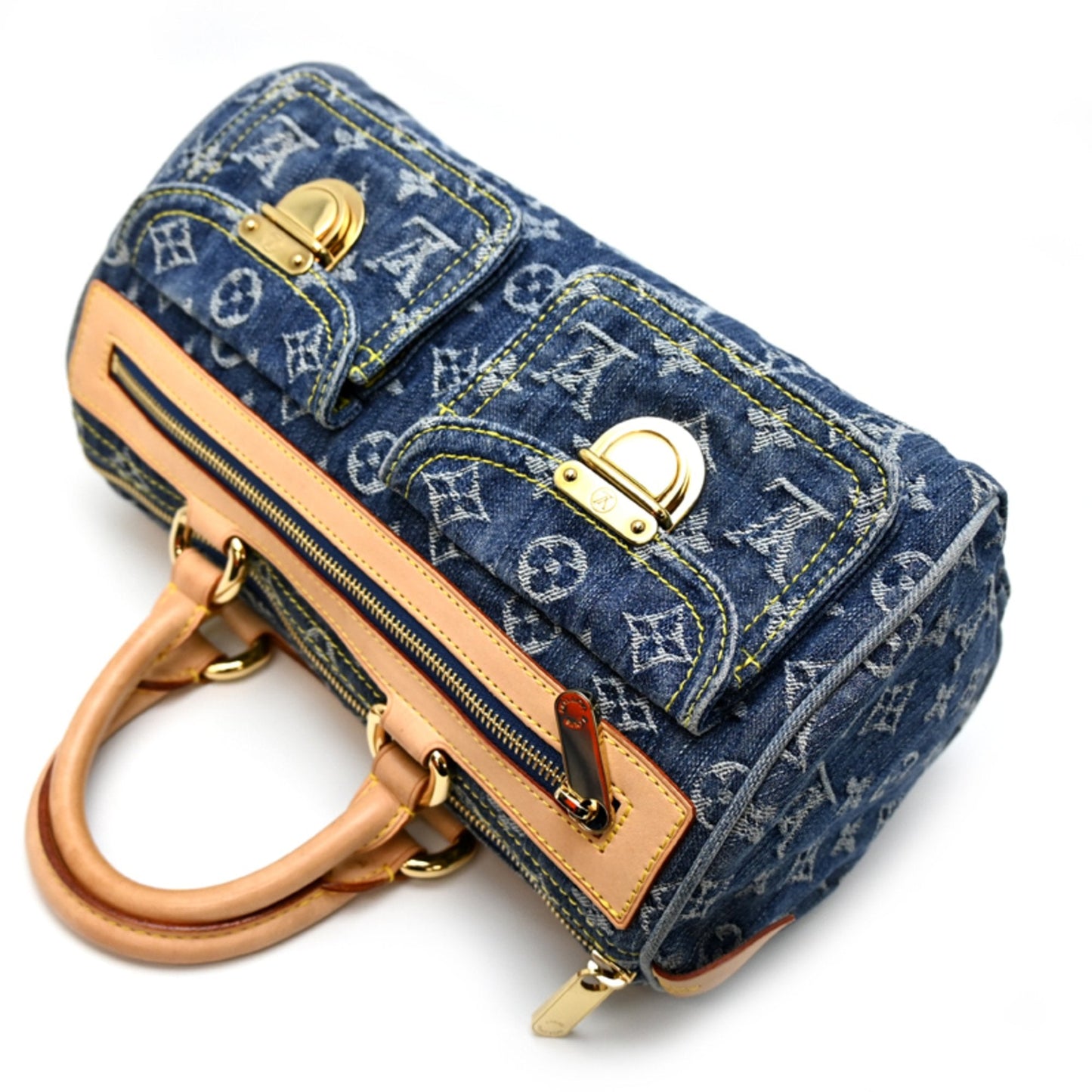Louis Vuitton Blue Monogram Denim Handbag (Pre-Owned)