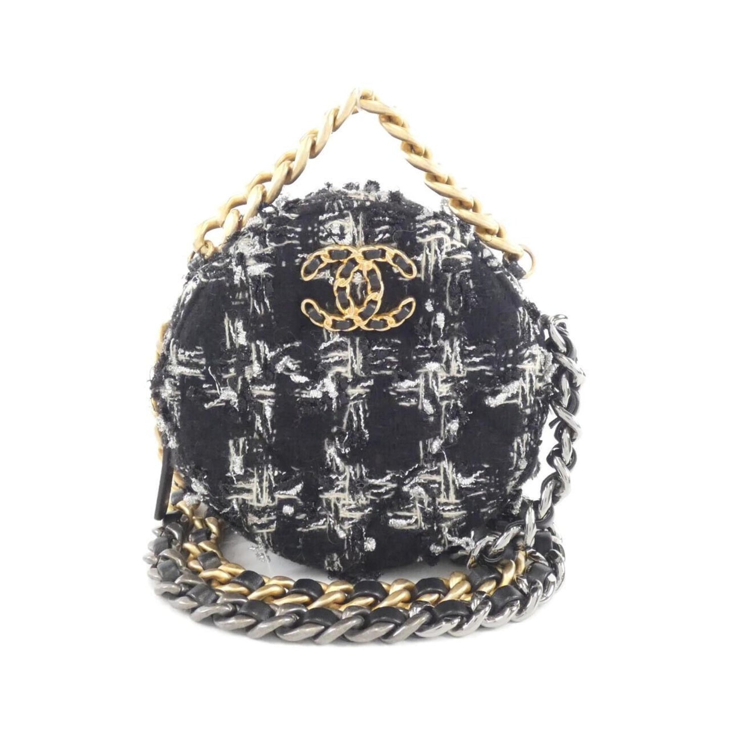 Chanel Black White Tweed Shoulder Bag (Pre-Owned)