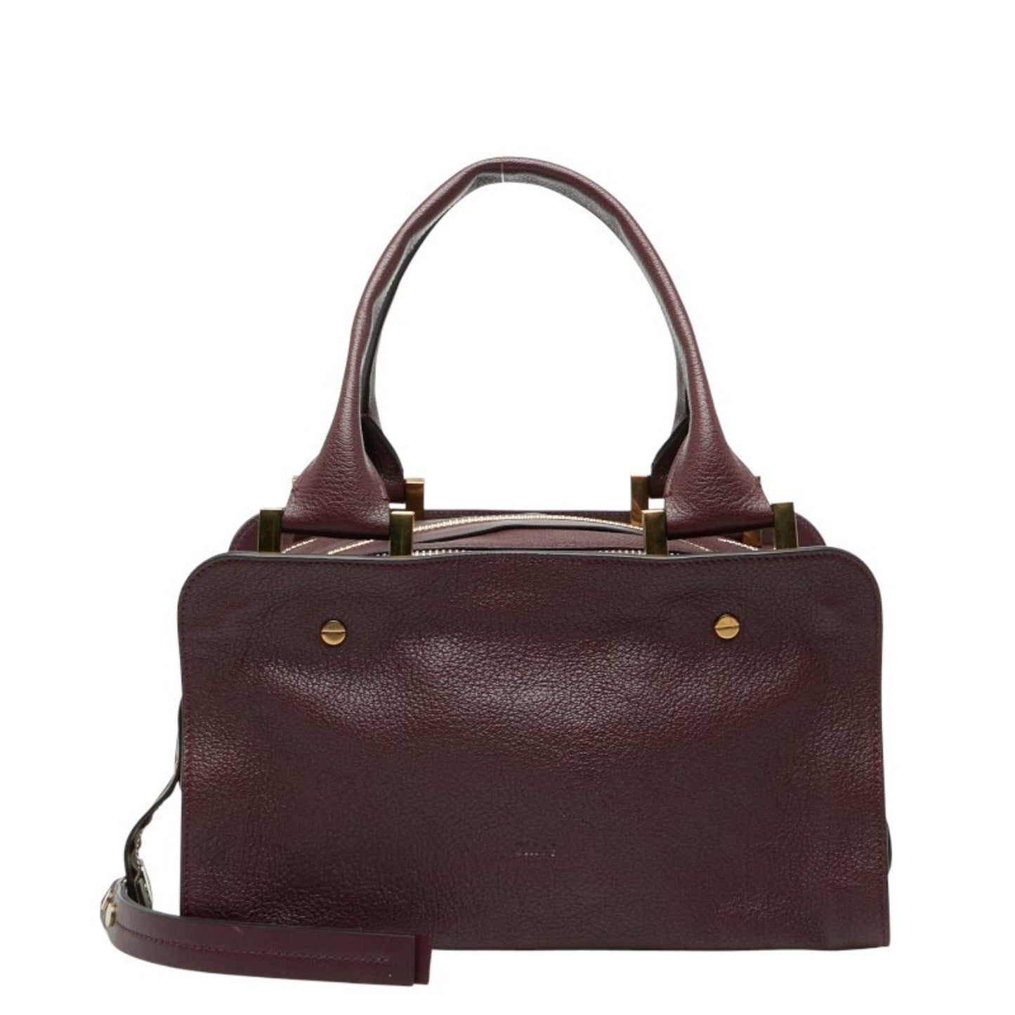 Chlo�� Bordeaux Red Color Wine Leather Handbag (Pre-Owned)