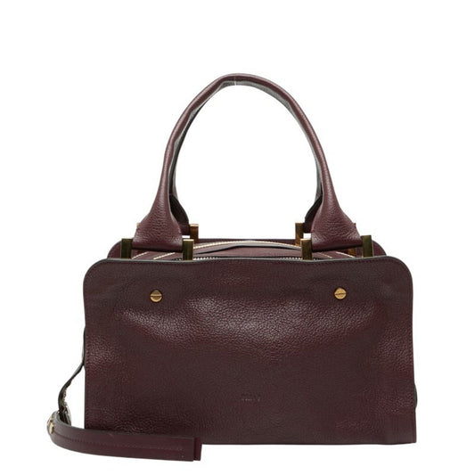 Chlo�� Bordeaux Red Color Wine Leather Handbag (Pre-Owned)