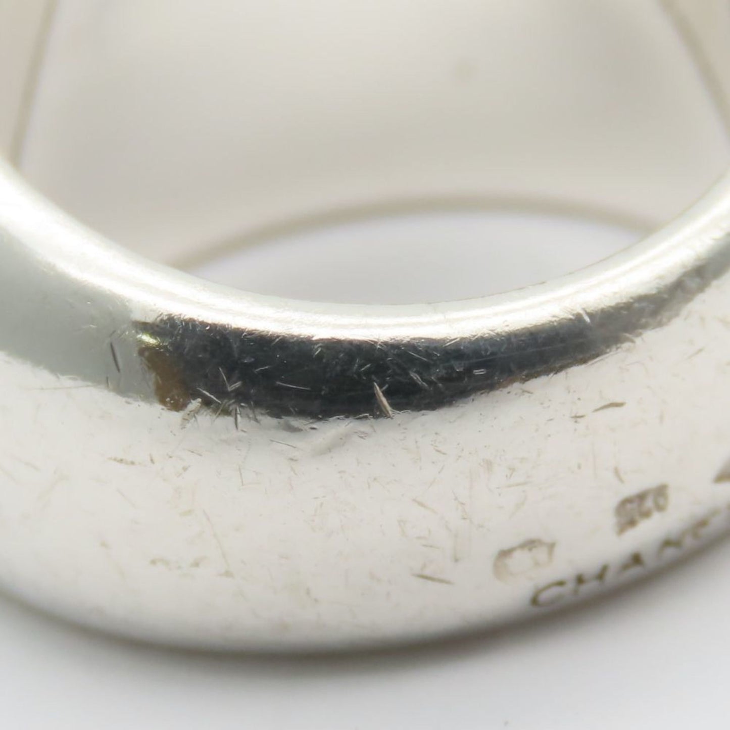 Chanel Silver Silver 925 Band Ring (Pre-Owned)
