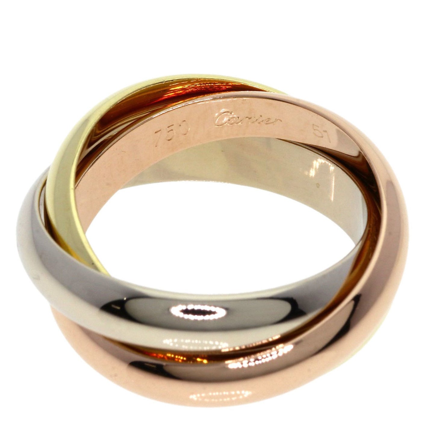 Cartier Trinity Pink Gold White Gold Yellow Gold Yellow Gold (18K) Pink Gold (18K) White Gold (18K) Band Ring (Pre-Owned)