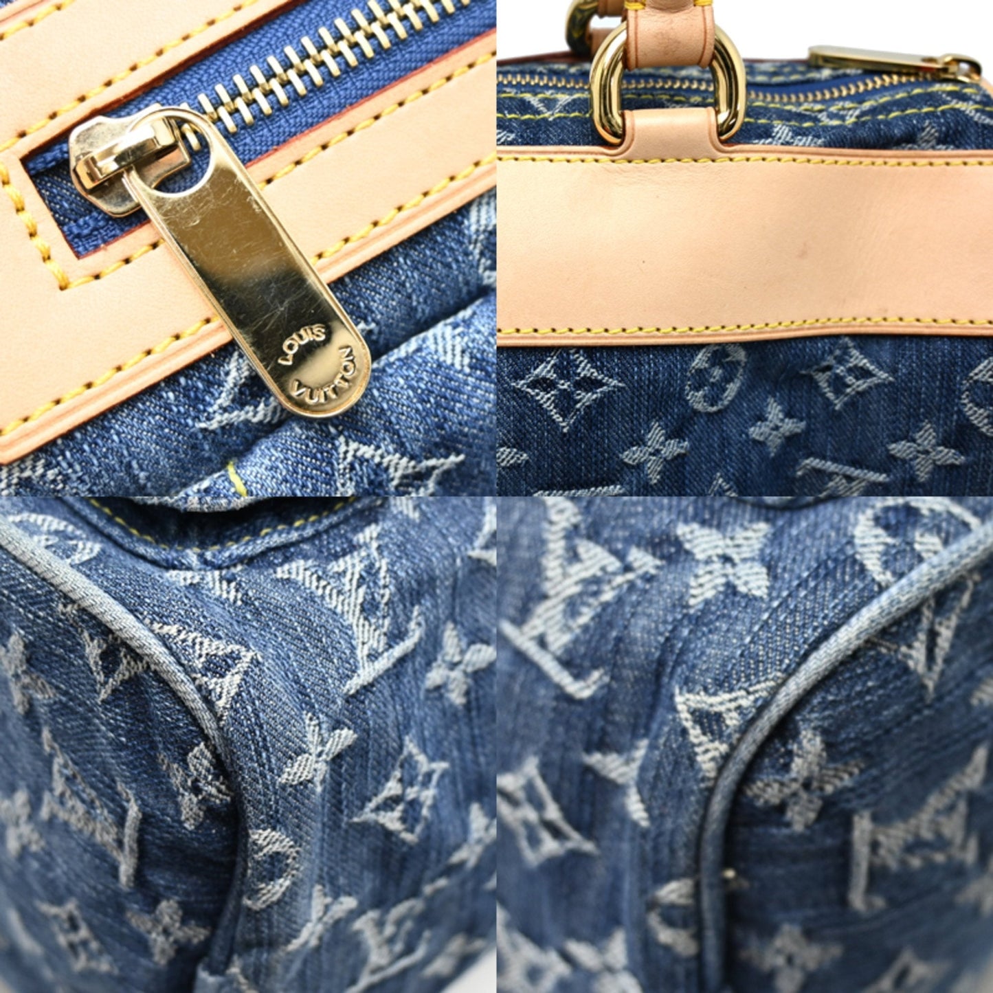 Louis Vuitton Blue Monogram Denim Handbag (Pre-Owned)