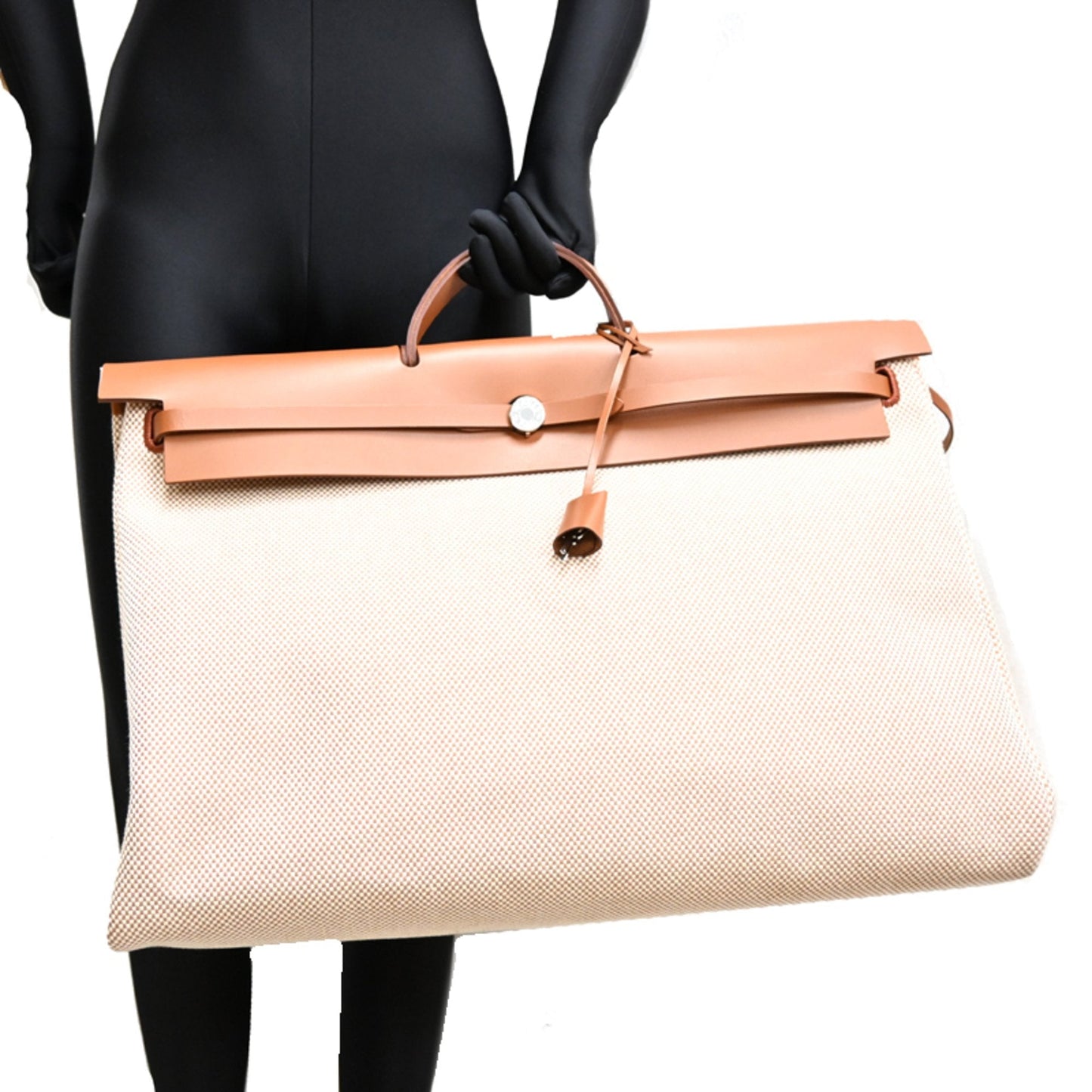 Hermes Beige Brown Leather Handbag (Pre-Owned)