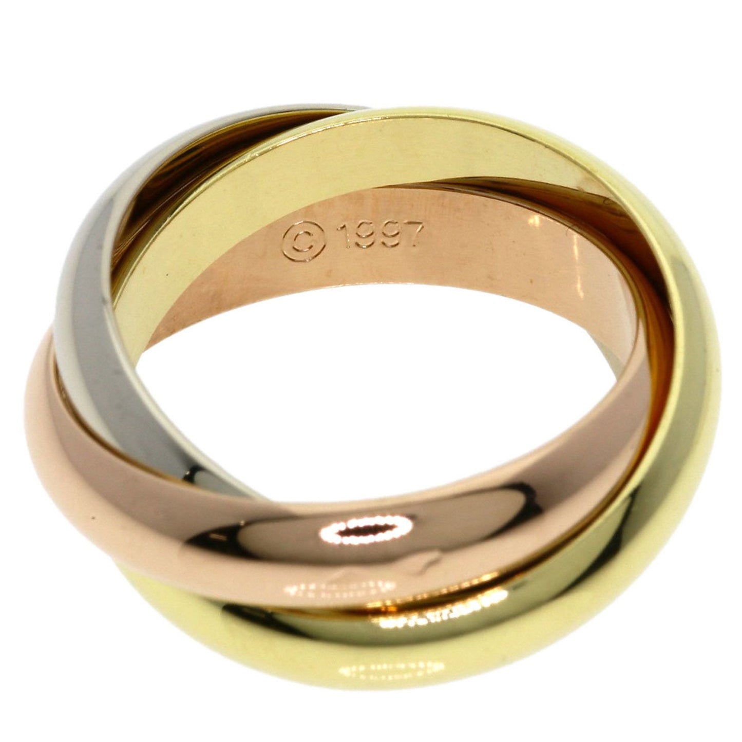 Cartier Trinity Pink Gold White Gold Yellow Gold Yellow Gold (18K) Pink Gold (18K) White Gold (18K) Band Ring (Pre-Owned)