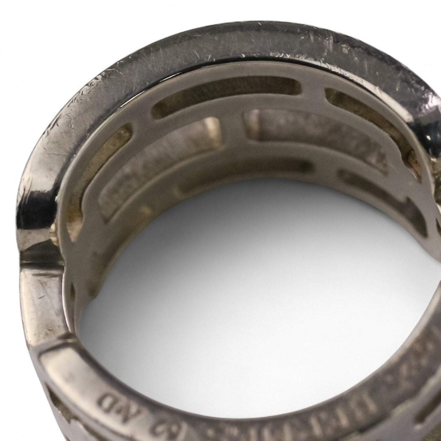 Hermes Silver Silver 925 Band Ring (Pre-Owned)