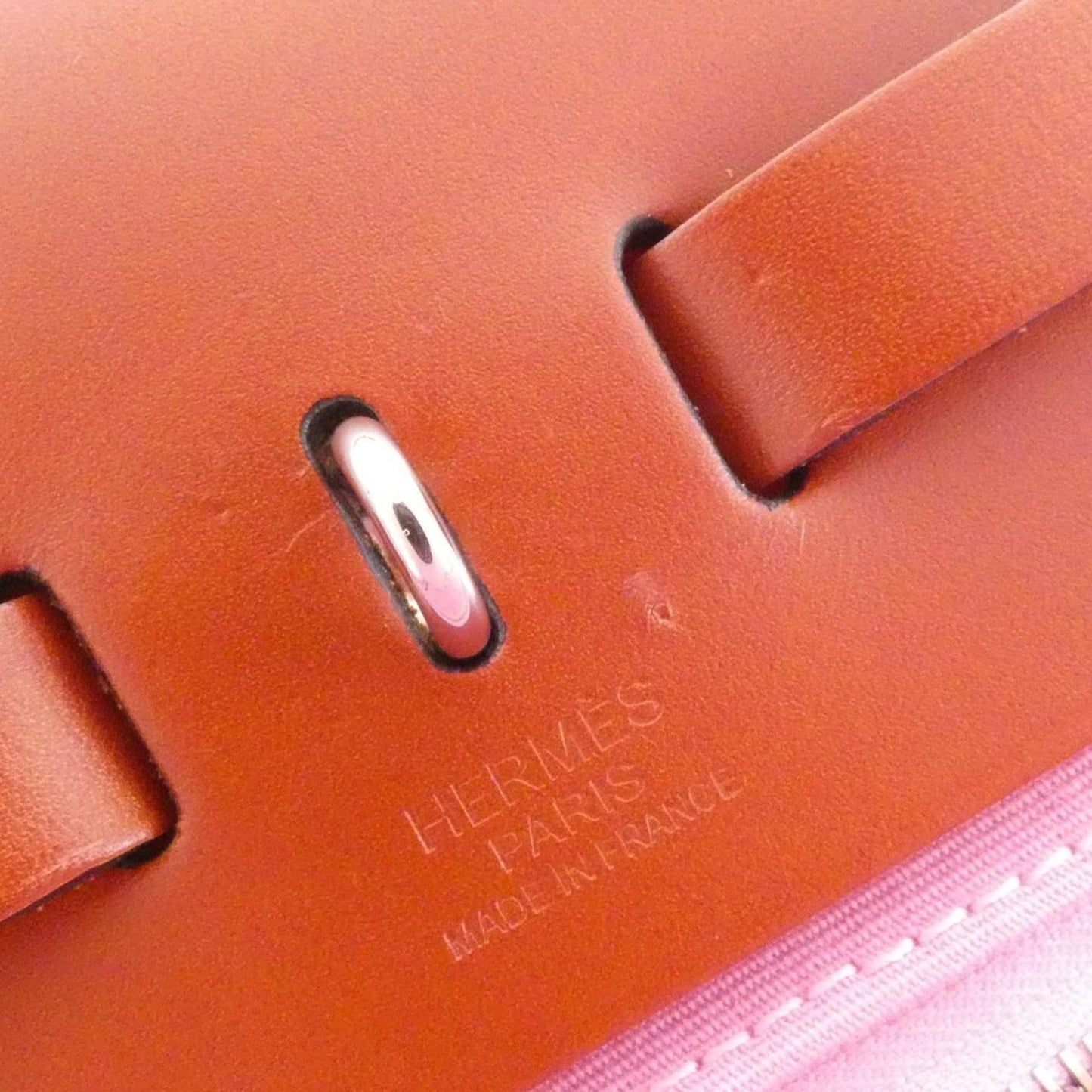 Hermes Pink Toile Officier Handbag (Pre-Owned)
