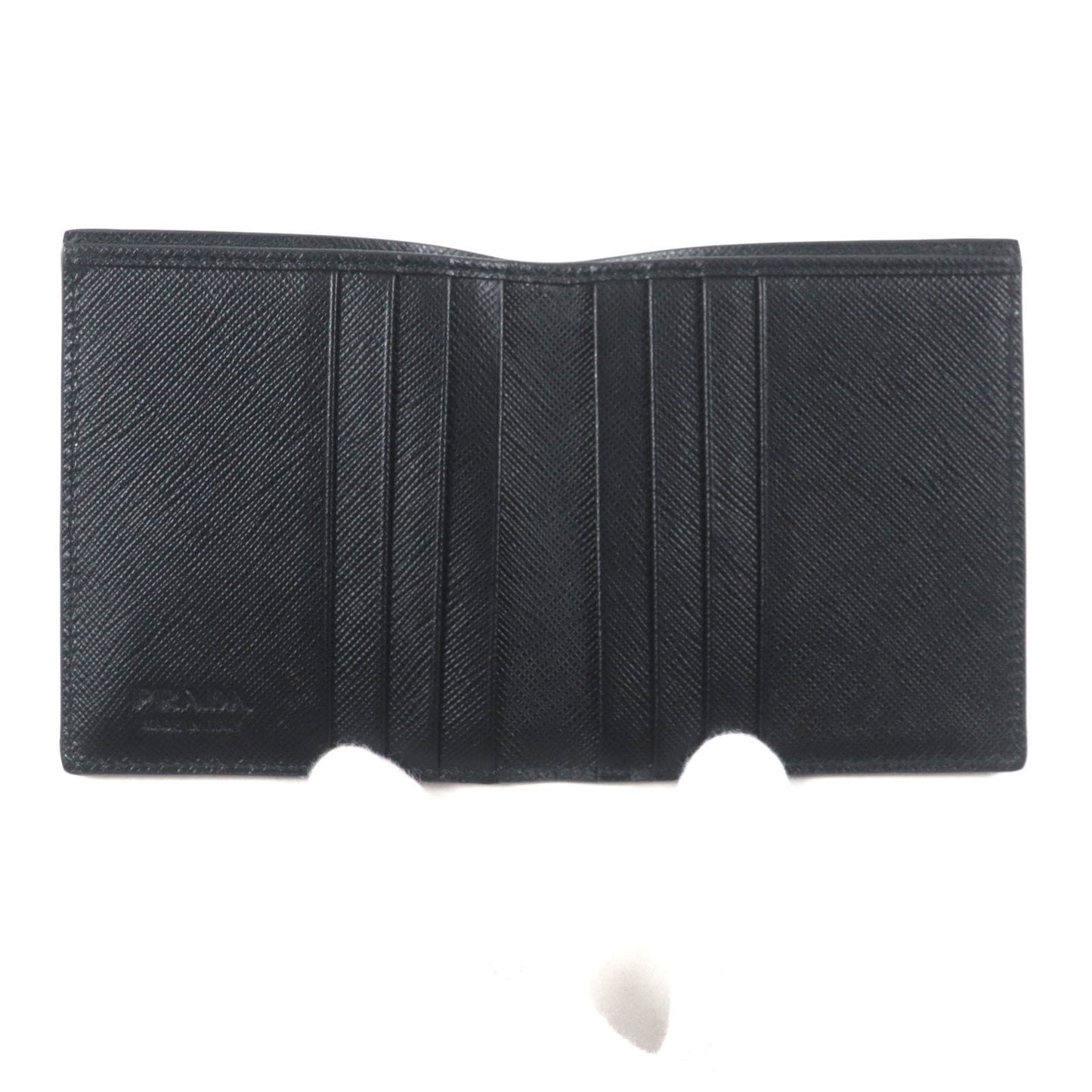 Prada Black Green Saffiano Bill Wallet (Bi-Fold) (Pre-Owned)
