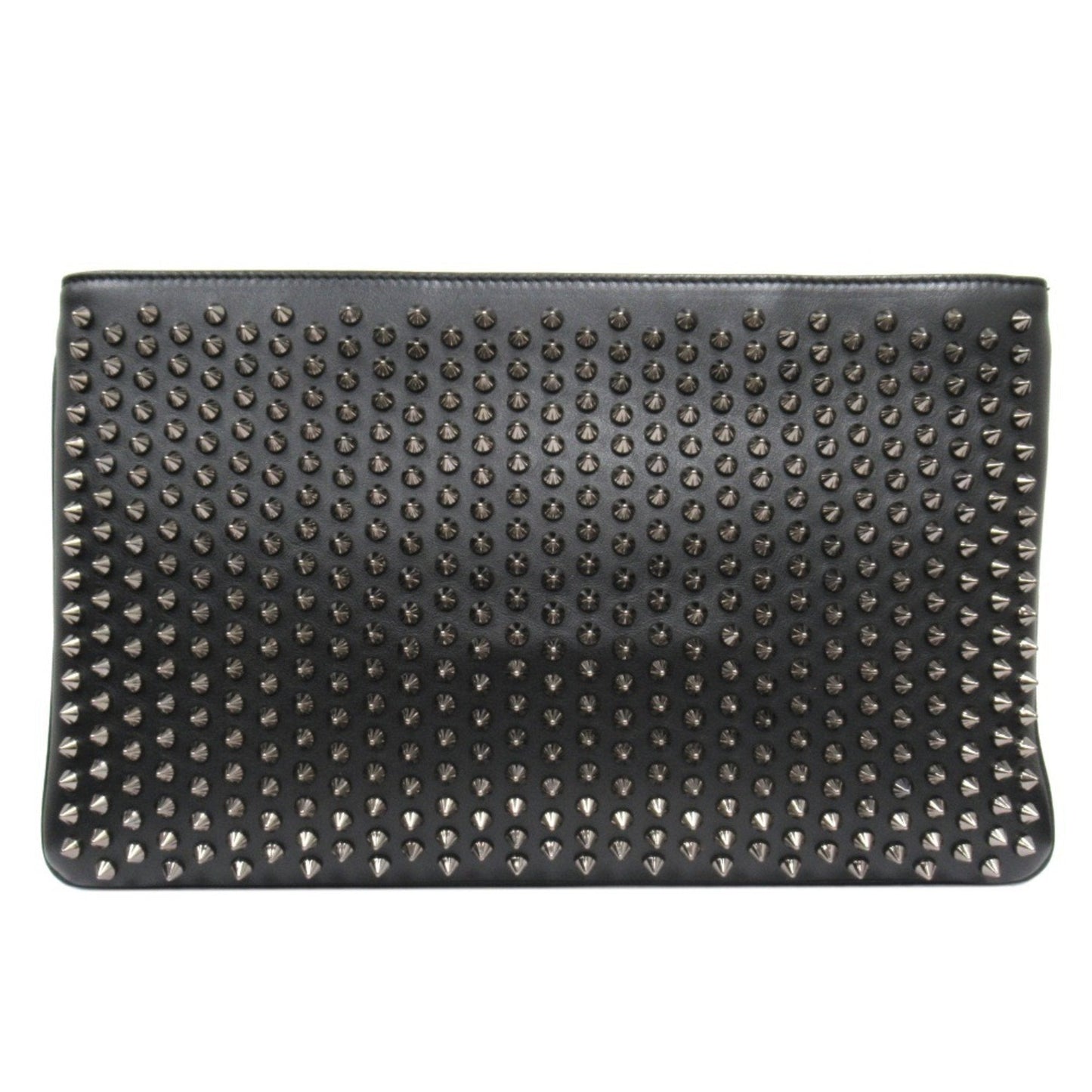 Christian Louboutin Black Red Color Leather Clutch Bag (Pre-Owned)