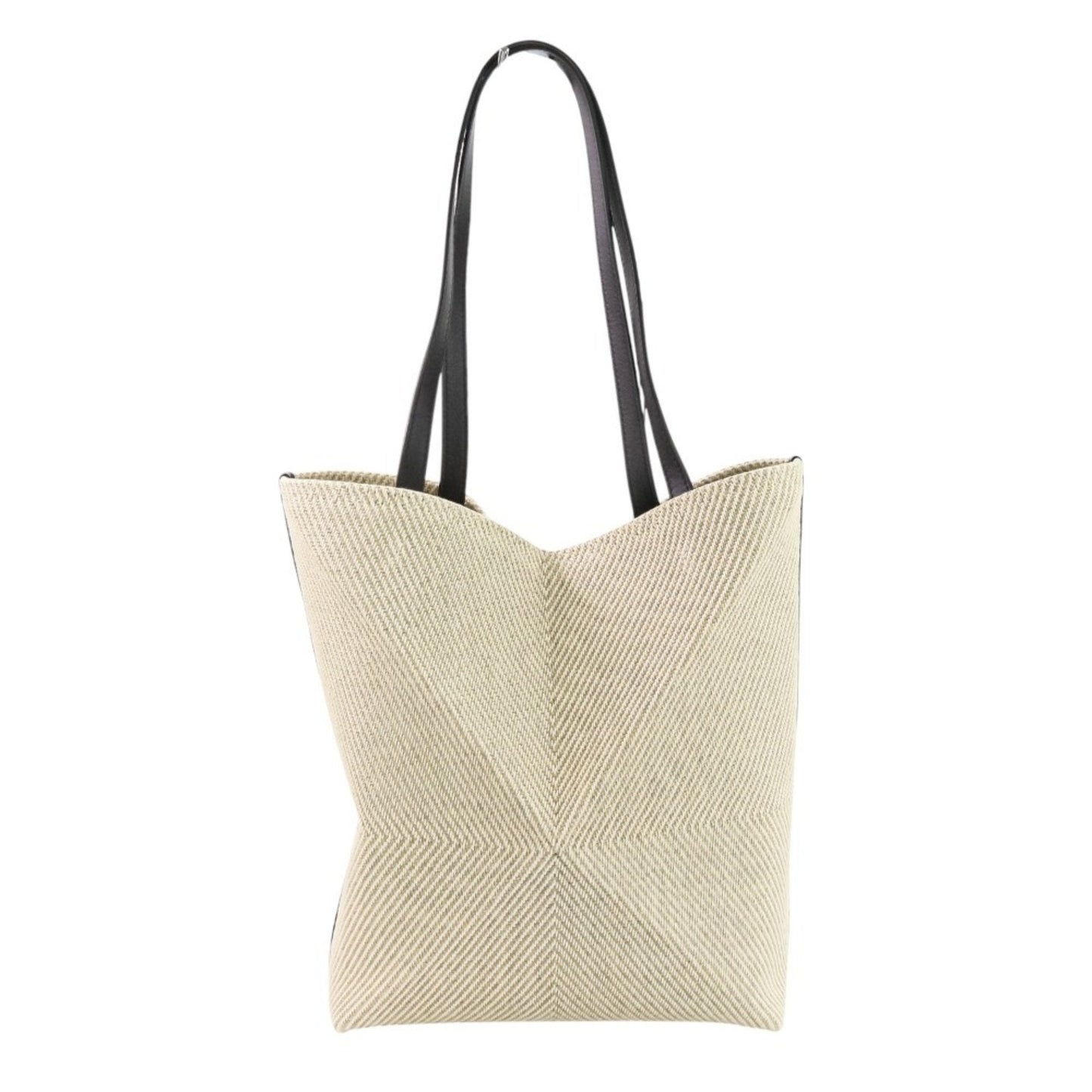 Loewe Beige Black Cotton Leather Tote Bag (Pre-Owned)