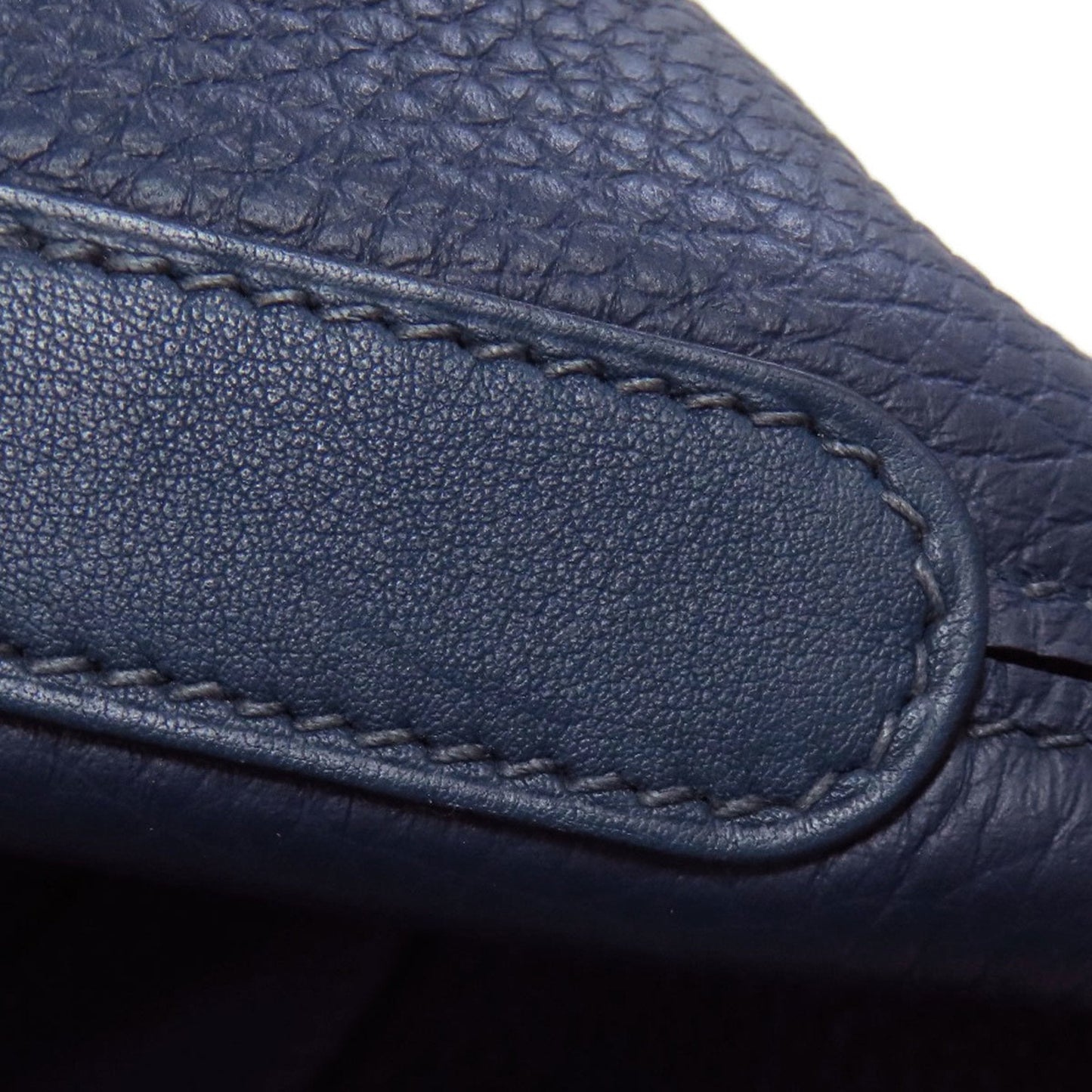 Hermes Navy Taurillon Clemence Leather Handbag (Pre-Owned)