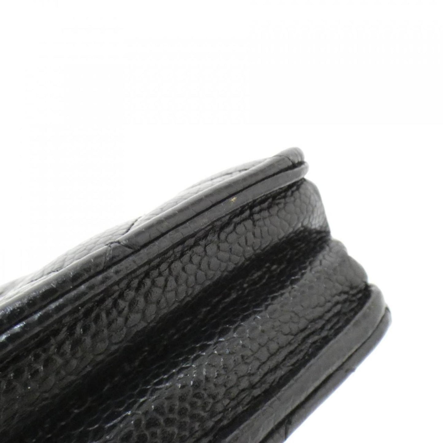 Chanel Black Bordeaux Grained Calfskin Chain/Shoulder Wallet (Pre-Owned)
