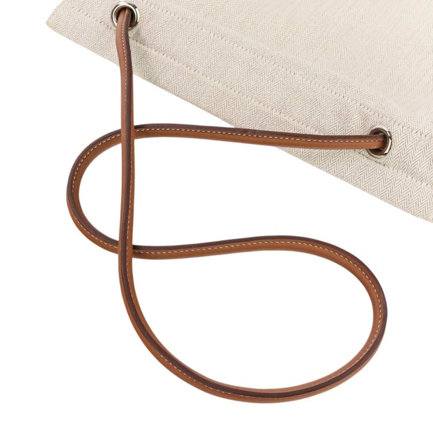 Hermes Brown Ivory Toile Chevron Shoulder Bag (Pre-Owned)