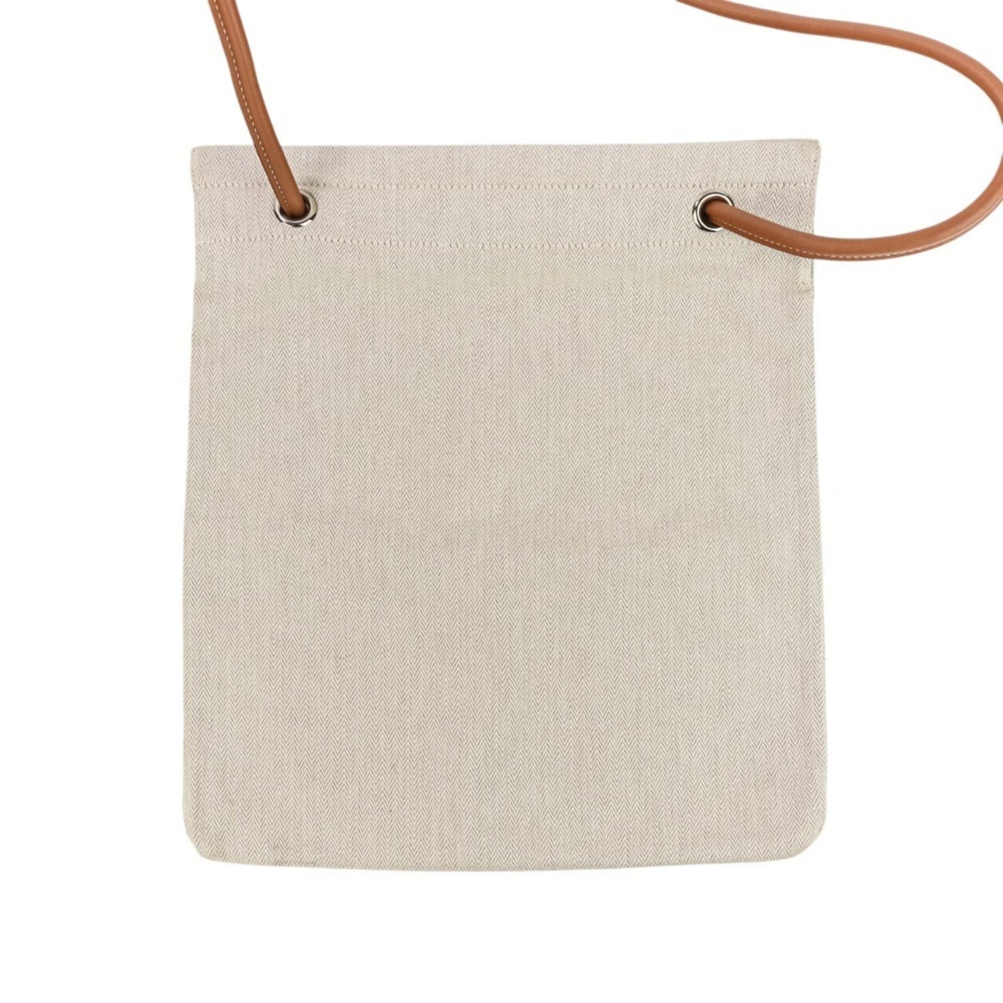Hermes Brown Ivory Toile Chevron Shoulder Bag (Pre-Owned)