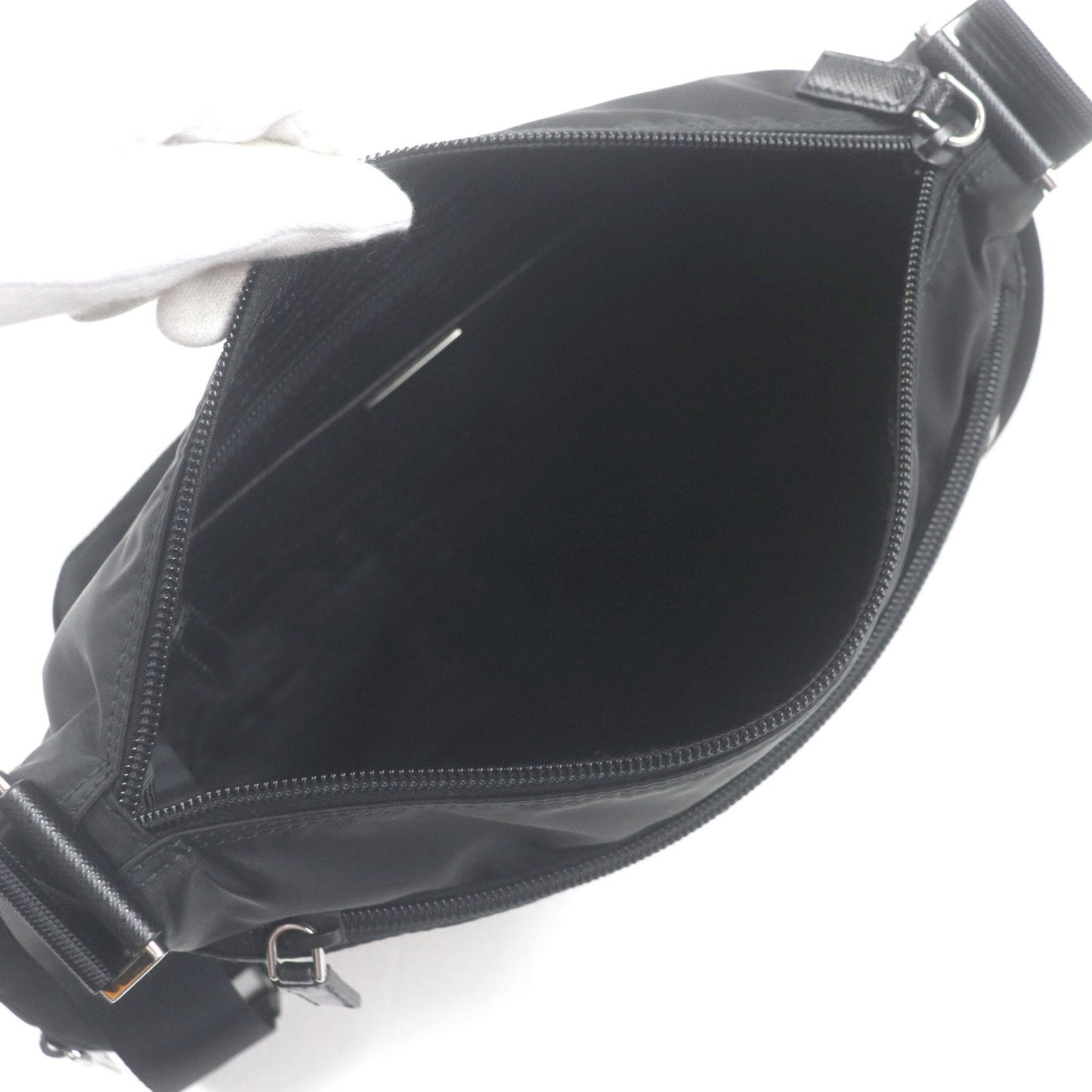 Prada Black Nylon Saffiano Shoulder Bag (Pre-Owned)