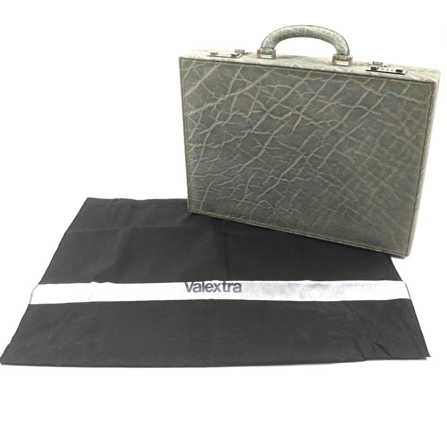 Valextra Gray Leather Attach�� Case (Pre-Owned)