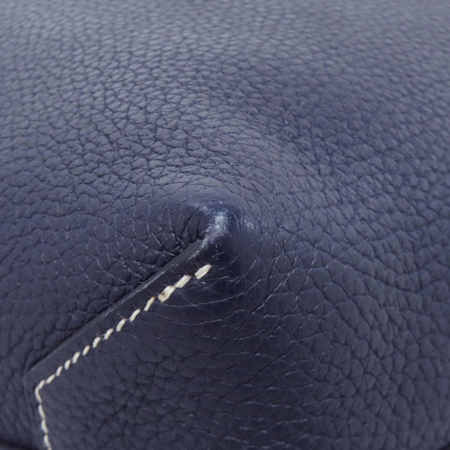 Hermes Navy Taurillon Clemence Leather Handbag (Pre-Owned)