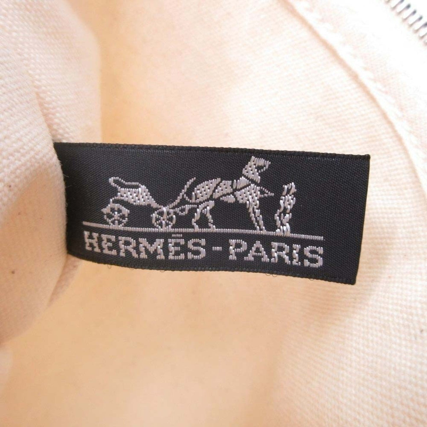 Hermes Black White Handbag Pouch (Pre-Owned)