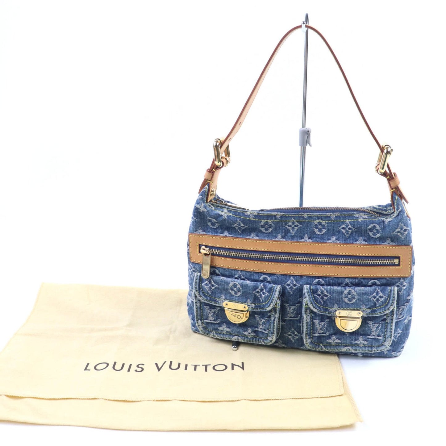 Louis Vuitton Blue Monogram Denim Handbag (Pre-Owned)