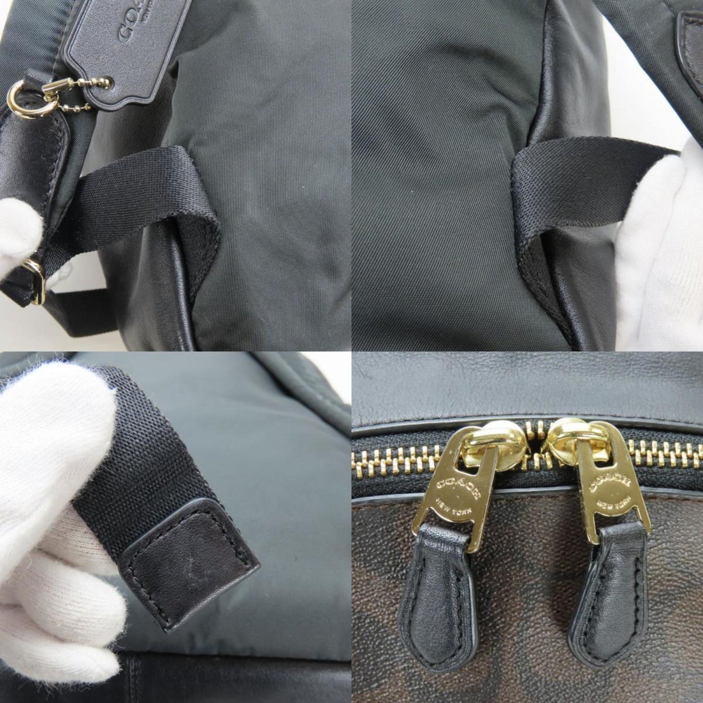 Coach Black Dark Brown Pvc Leather Backpack (Pre-Owned)