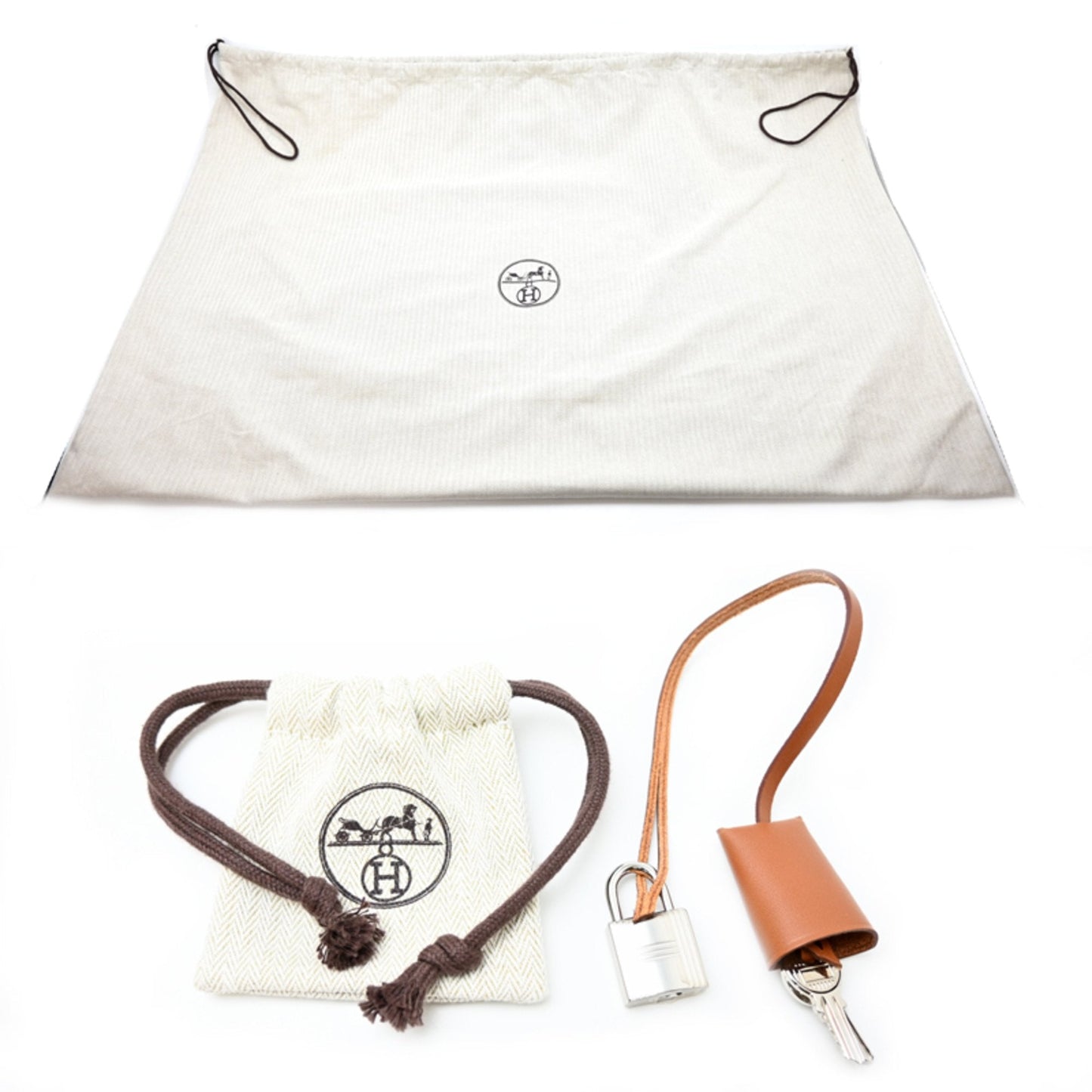 Hermes Beige Brown Leather Handbag (Pre-Owned)