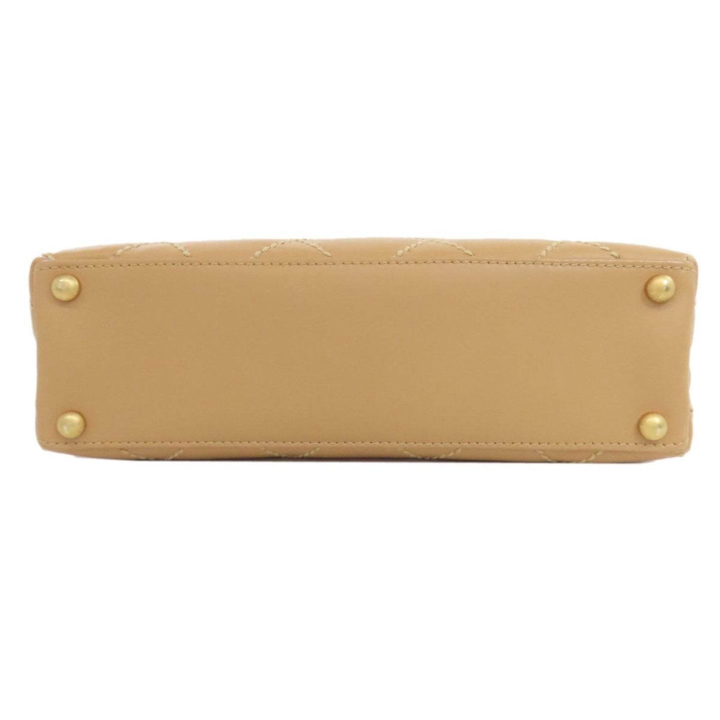 Chanel Wild Stitch Beige Leather Handbag (Pre-Owned)