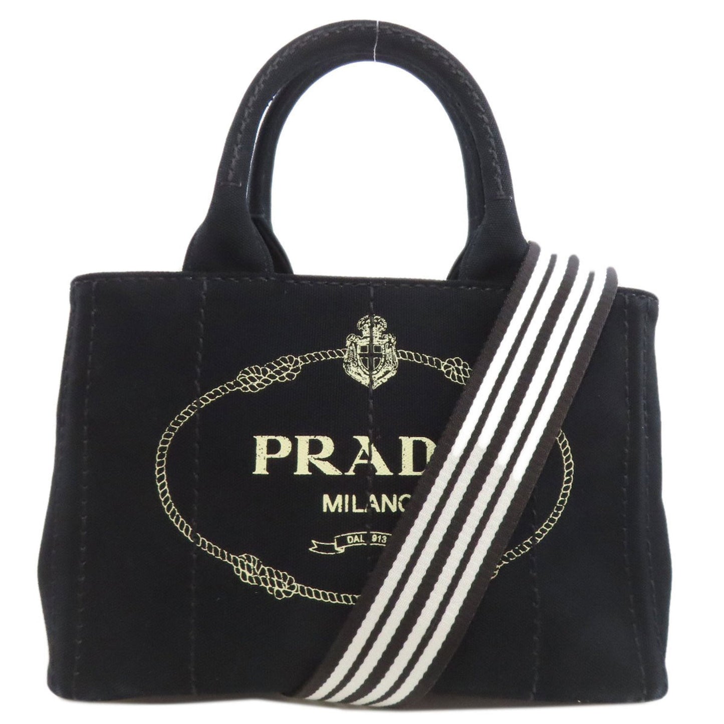 Prada Black Canvas Handbag (Pre-Owned)