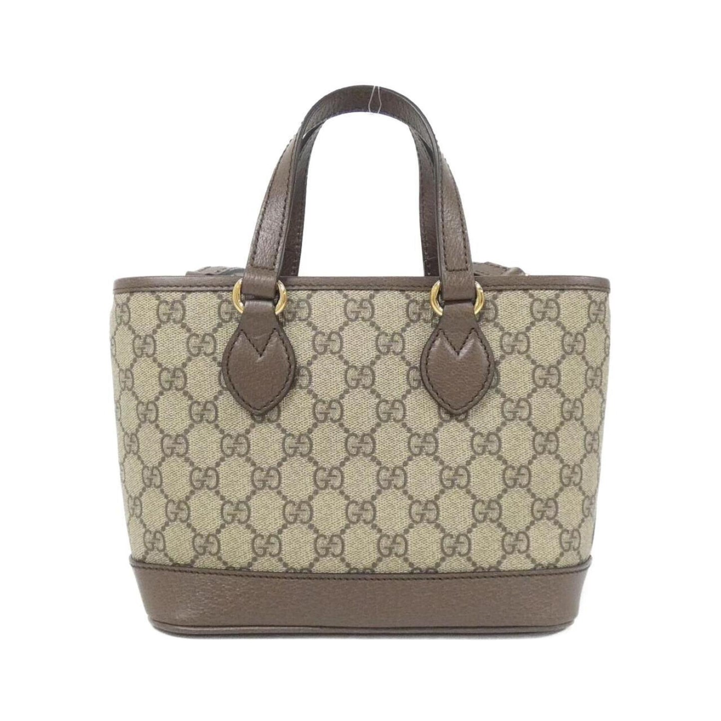 Gucci Beige Brown Gg Supreme Leather Handbag (Pre-Owned)