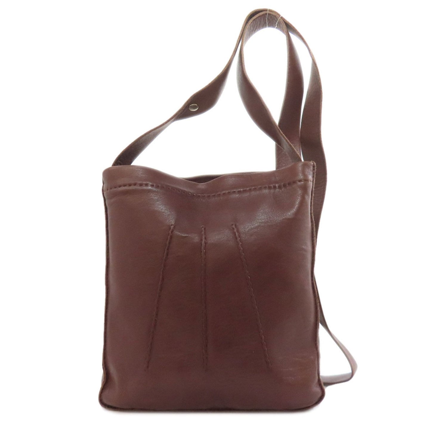Hermes Toudou Brown Leather Shoulder Bag (Pre-Owned)