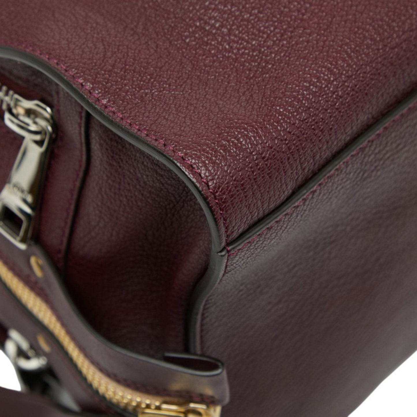Chlo�� Bordeaux Red Color Wine Leather Handbag (Pre-Owned)