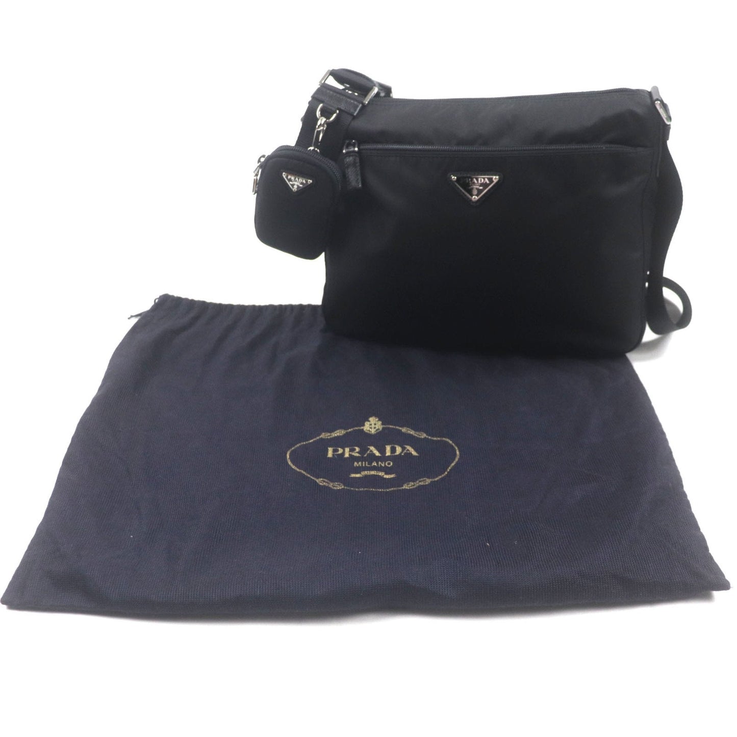 Prada Black Nylon Saffiano Shoulder Bag (Pre-Owned)
