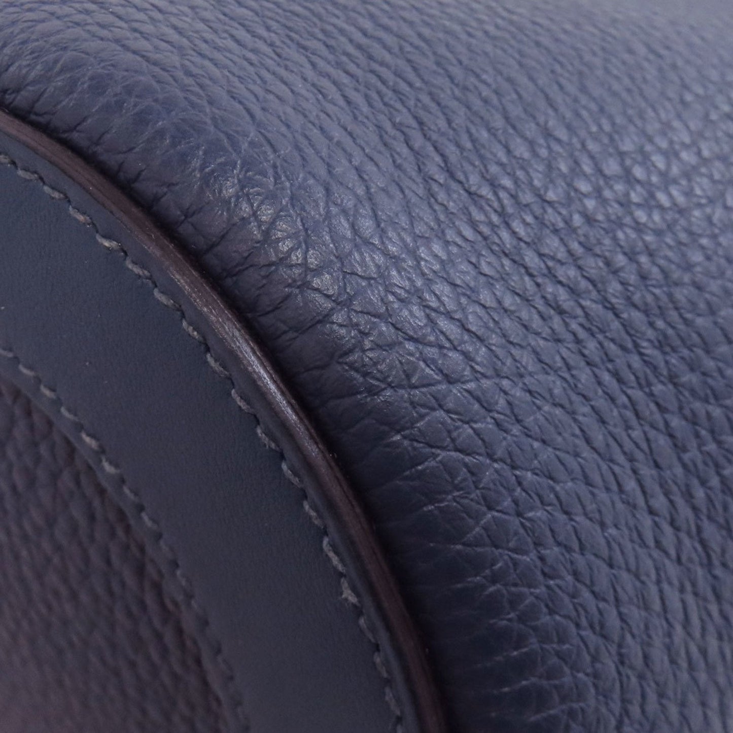 Hermes Navy Taurillon Clemence Leather Handbag (Pre-Owned)