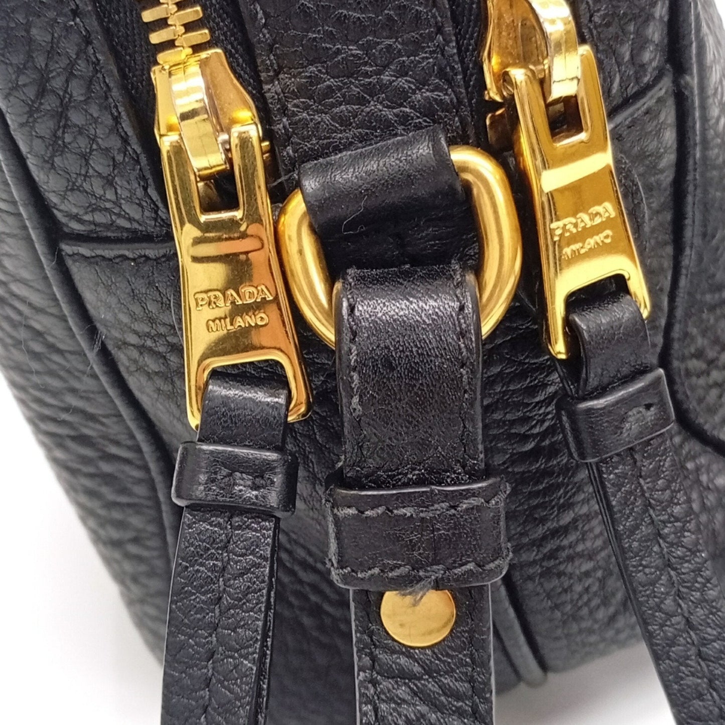 Prada Black Leather Shoulder Bag Sling Bag (Pre-Owned)