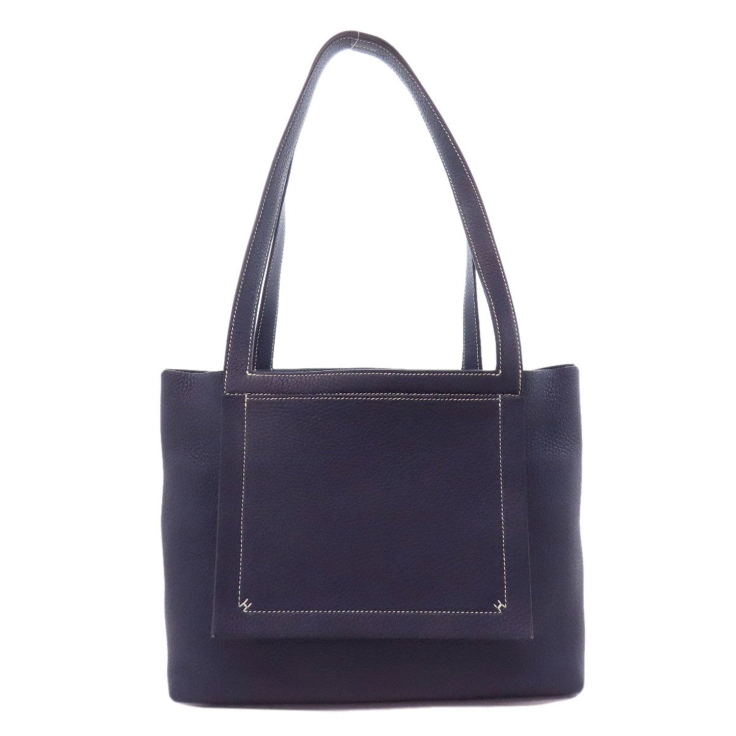 Hermes Navy Taurillon Clemence Leather Handbag (Pre-Owned)