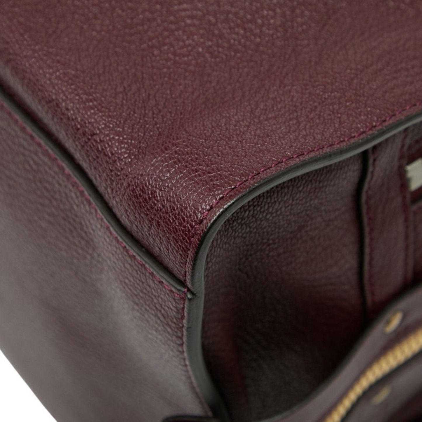 Chlo�� Bordeaux Red Color Wine Leather Handbag (Pre-Owned)