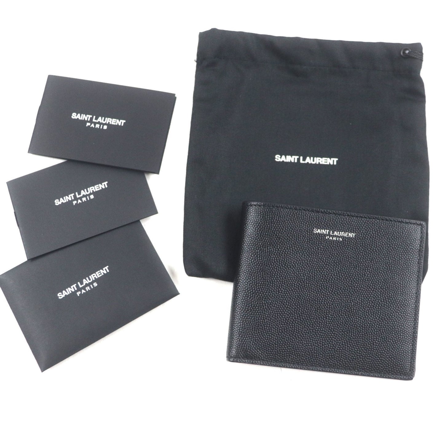 Saint Laurent Black Leather Bill Wallet (Bi-Fold) (Pre-Owned)