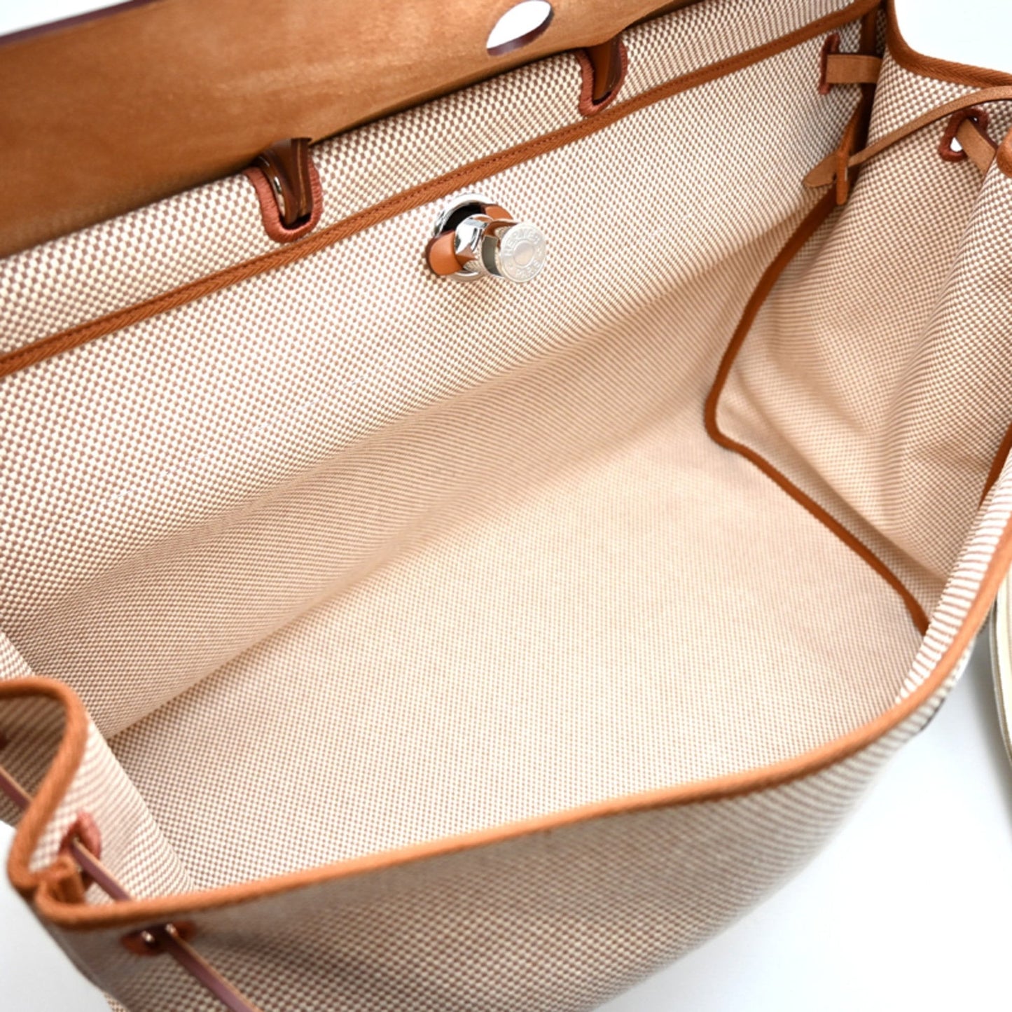 Hermes Beige Brown Leather Handbag (Pre-Owned)