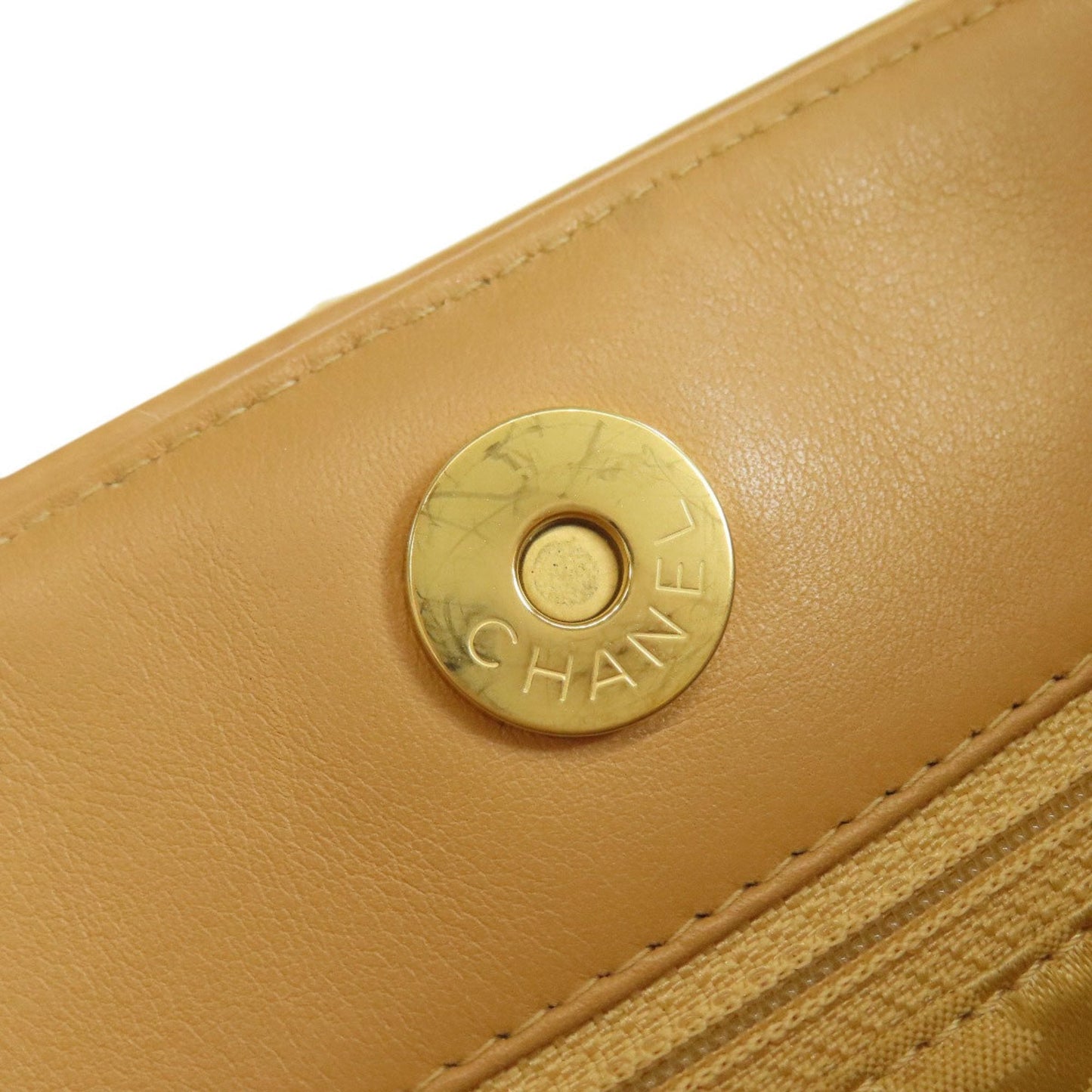 Chanel Wild Stitch Beige Leather Handbag (Pre-Owned)