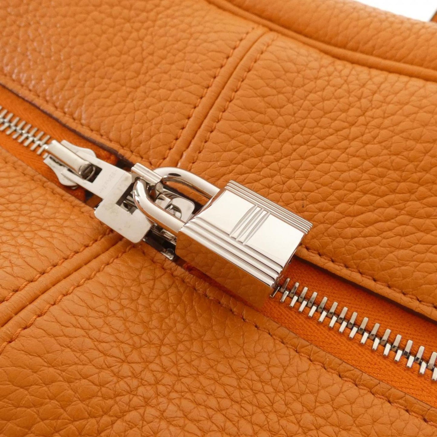 Hermes Orange Taurillon Clemence Leather Boston Bag (Pre-Owned)