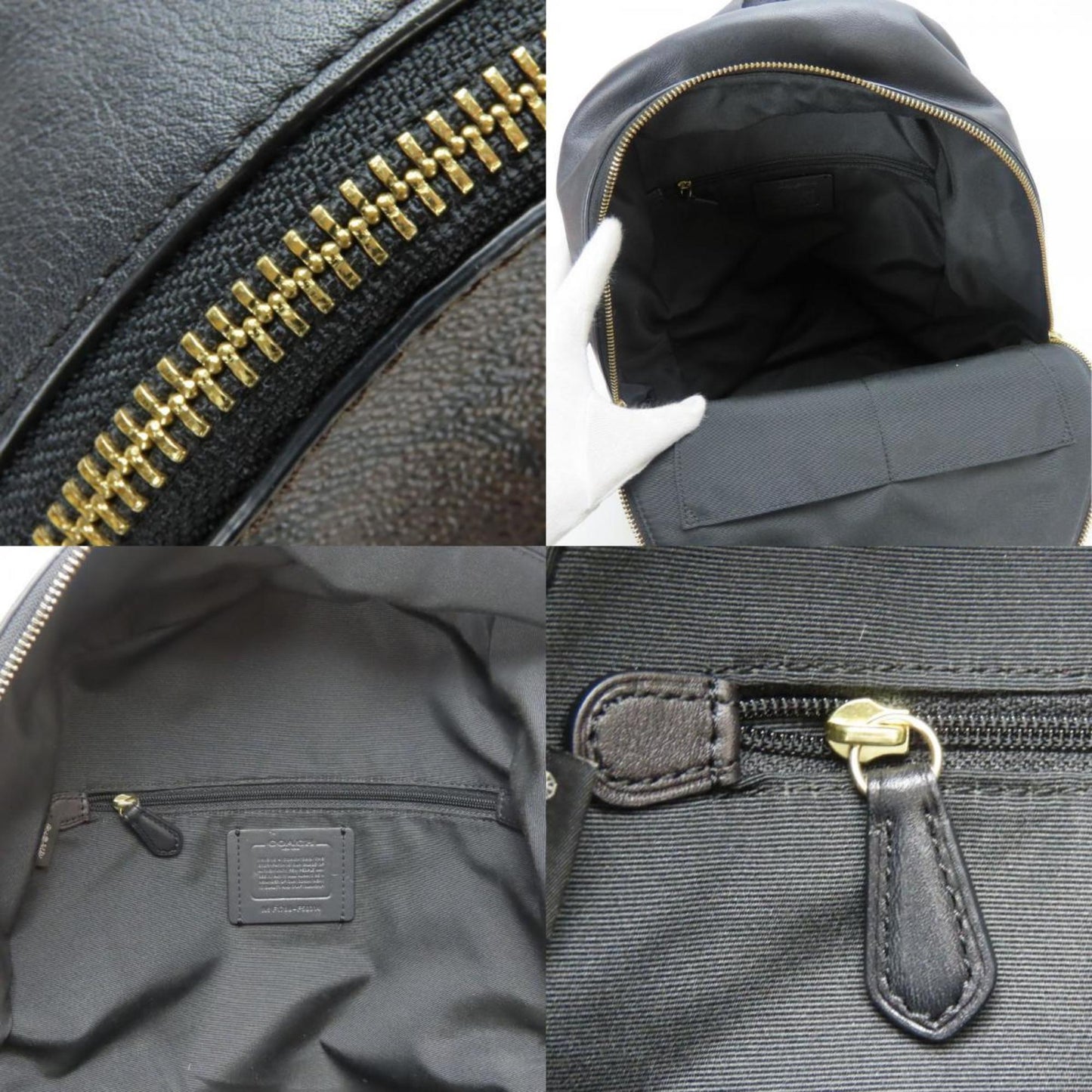 Coach Black Dark Brown Pvc Leather Backpack (Pre-Owned)