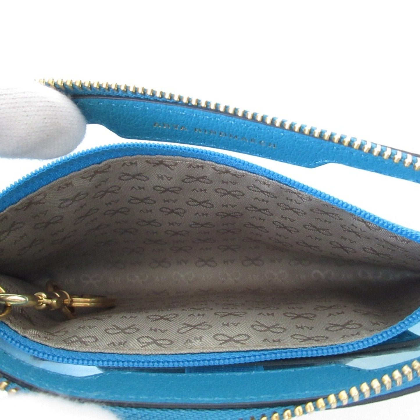 Anya Hindmarch Blue Pochette Pouch Shoulder Bag (Pre-Owned)