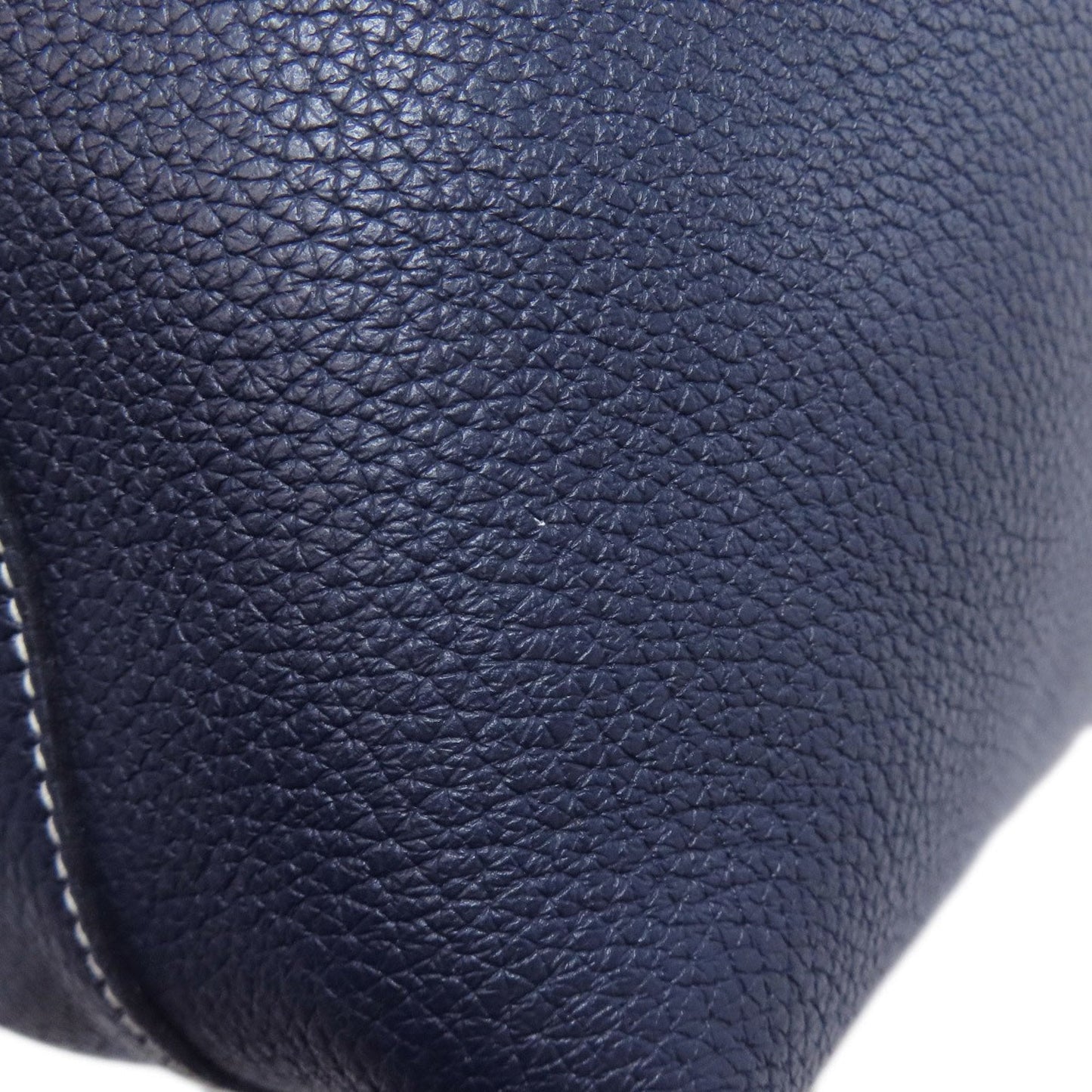 Hermes Navy Taurillon Clemence Leather Handbag (Pre-Owned)