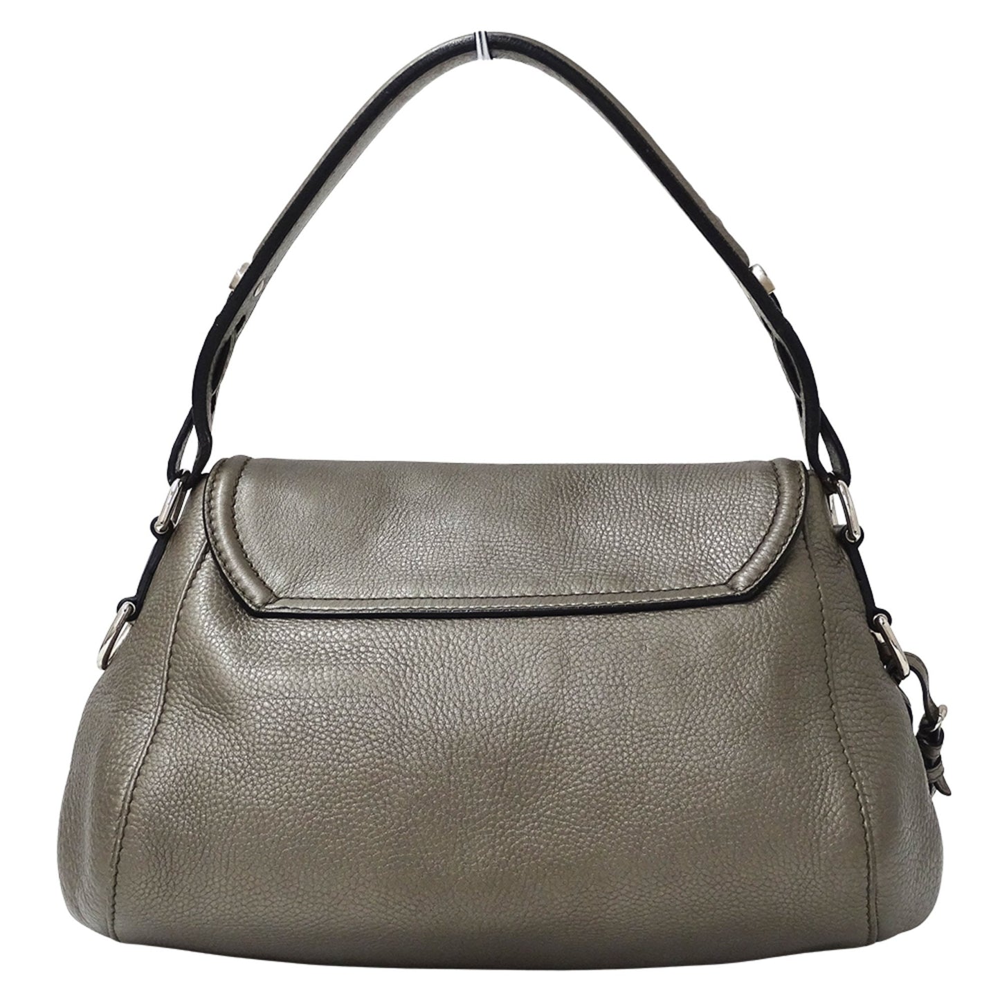 Gucci Bronze Metallic Gray Leather Shoulder Bag (Pre-Owned)