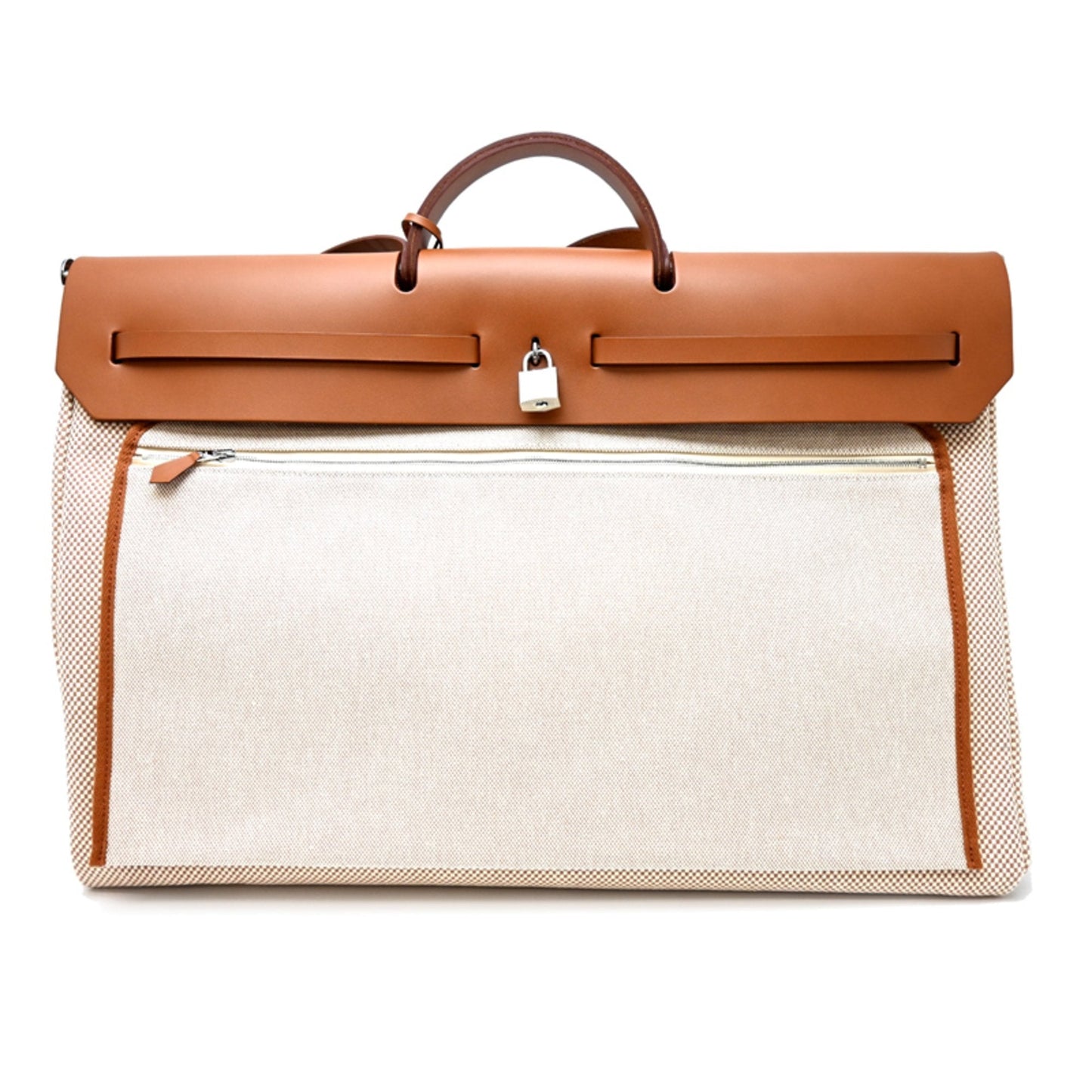 Hermes Beige Brown Leather Handbag (Pre-Owned)