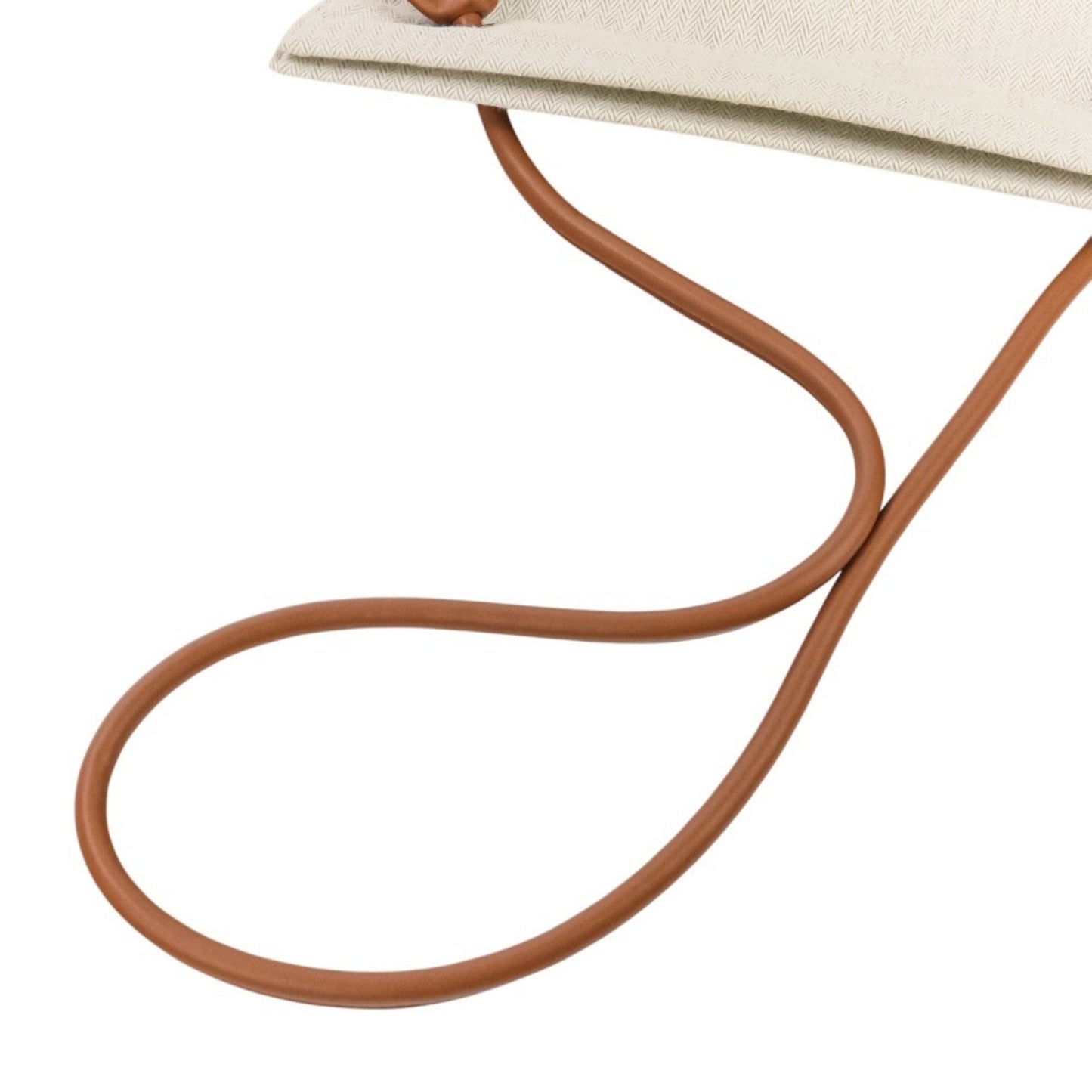 Hermes Brown Ivory Toile Chevron Shoulder Bag (Pre-Owned)